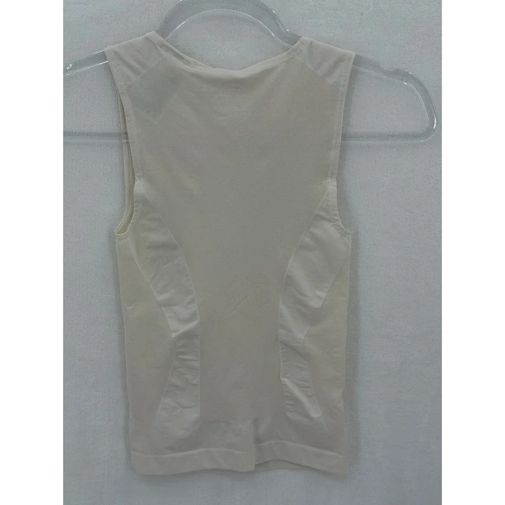 Nike Top Womens Small Cream Compression Tank Fitted Active Workout Fitness Train